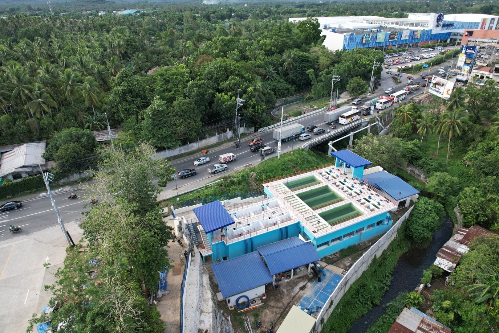 Aerial view of the San Pablo water treatment plant in San Pablo City, Laguna.