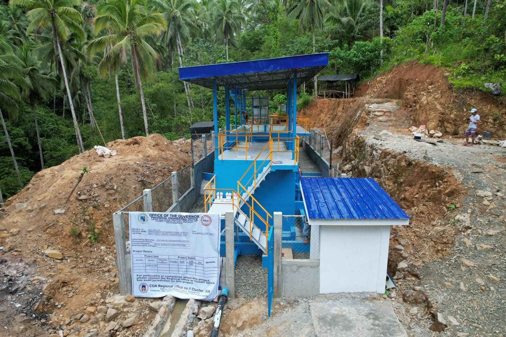 Aerial view of the Tigao water treatment plant in Cortes, Surigao del Sur.
